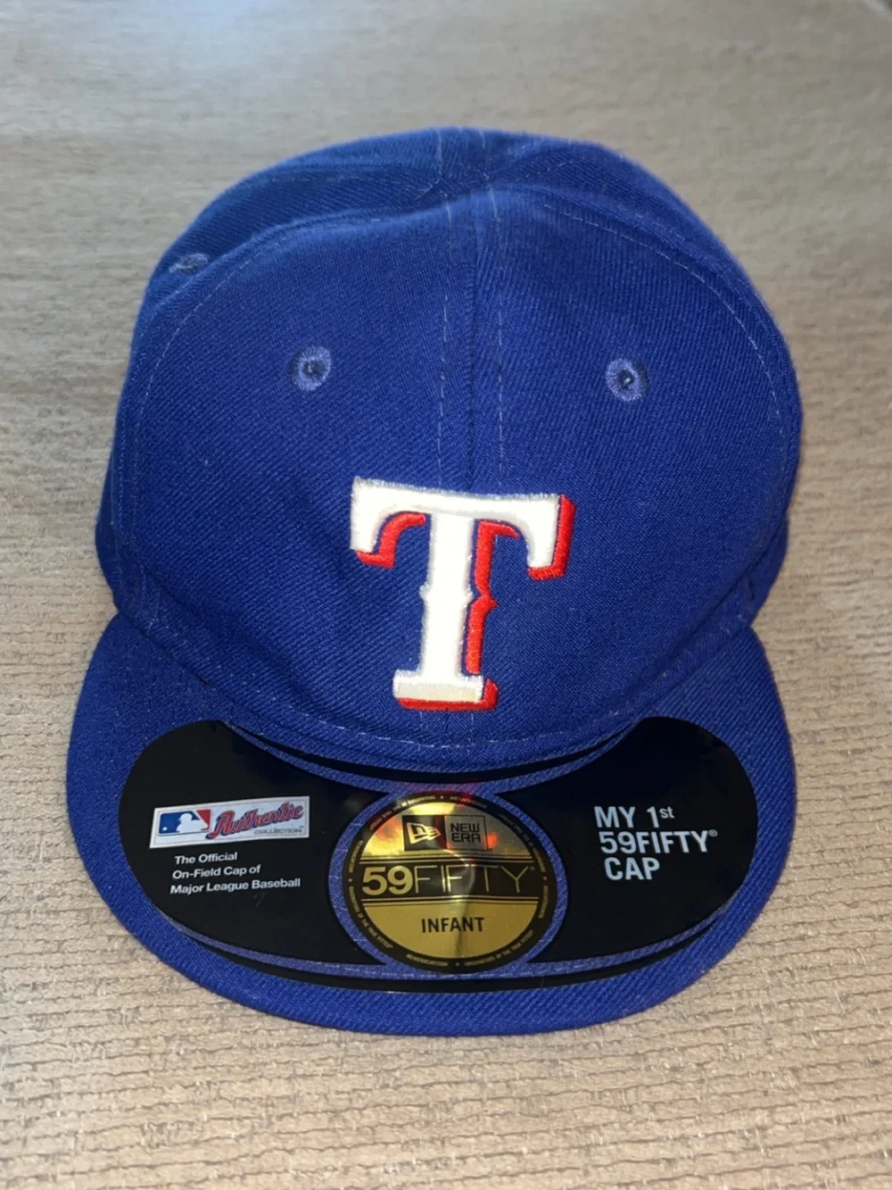 New Era Toddler Texas Rangers Royal Blue Fitted Cap with Red & White Logo Size 6